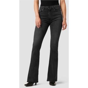 Hudson Jeans Flare Holly Stretch Mid Rise Black Wash Womens Size 25 Boho Retro